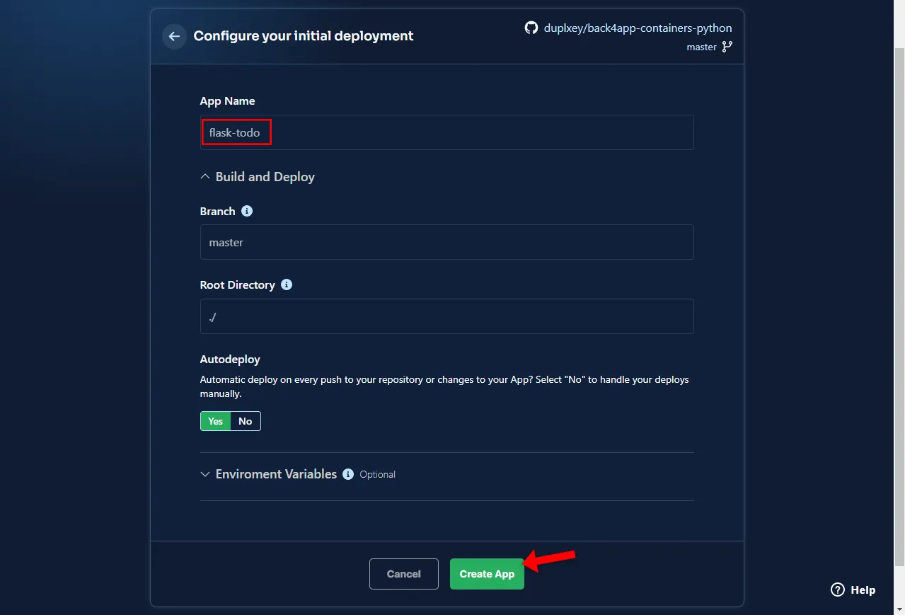 Back4app Configure App